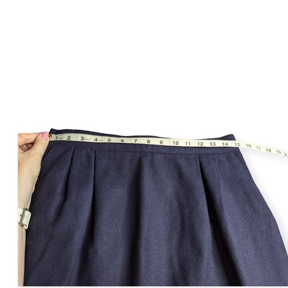 Vintage Sag Harbor Navy Blue Lined Wool Pencil Skirt Size 14 - Picture 8 of 12